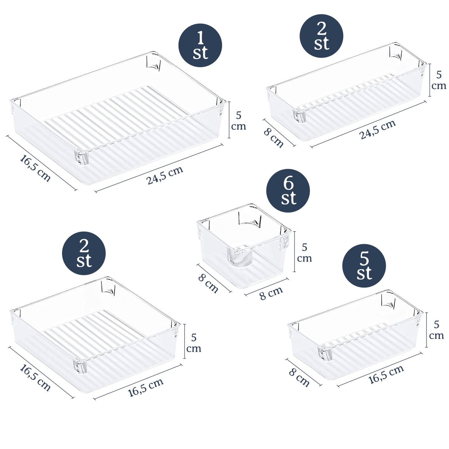 Drawer Organisers (16 pcs) - Household Storage Containers - The Organisy